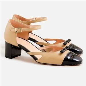 J. Crew Millie ankle-strap cutout heels in leather